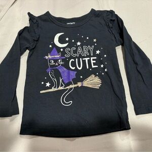 Carter's Black 'Scary Cute' Kids Shirt perfect for Halloween size 2t